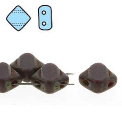 Silky 6mm Table Cut - Opaque Purple Travertine - SQ2C06-23030-86800 - 40 Bead Strand