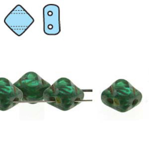 Silky 6mm Table Cut - Teal Travertine - SQ2C06-50720-86800 - 40 Bead Strand