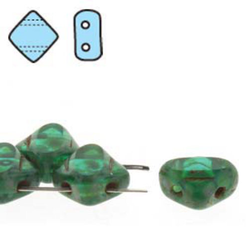 Silky 6mm Table Cut - Green Zircon Travertine - SQ2C06-60230-86800 - 40 Bead Strand