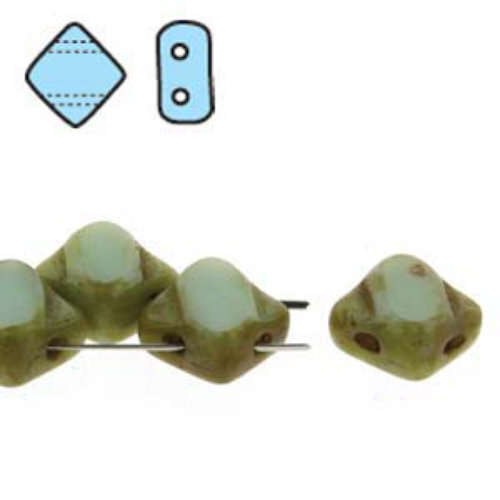 Silky 6mm Table Cut - Turquoise Travertine - SQ2C06-63110-86800 - 40 Bead Strand