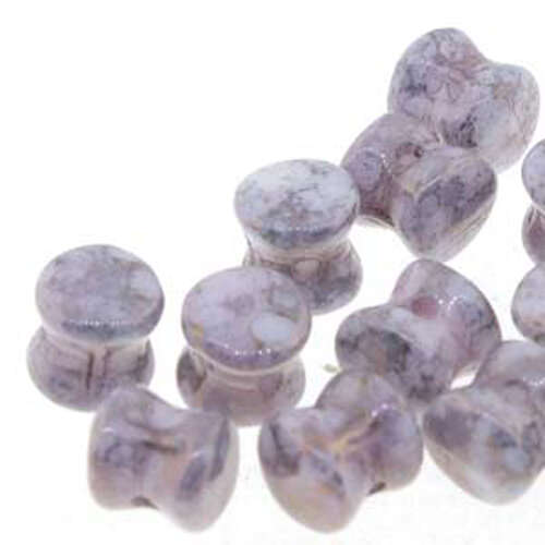 Pellet Beads - 30 Bead Strand - PLT46-03000-15435 - Chalk White Terracotta Copper