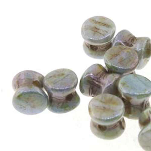 Pellet Beads - 30 Bead Strand - PLT46-03000-65431 - Chalk White Lazure Blue