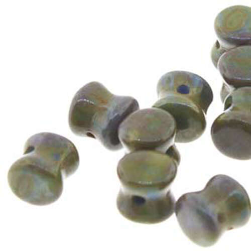 Pellet Beads - 30 Bead Strand - PLT46-33100-86805 - Opaque Blue Travertine Dark
