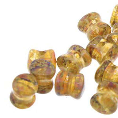 Pellet Beads - 30 Bead Strand - PLT46-93120-86805 - Sunflower Travertine