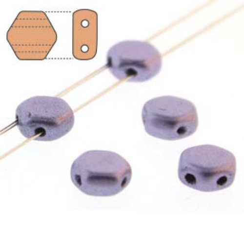 Honeycomb 6mm - HC0623980-79021 - Metallic Suede Purple - Jet - 30 Bead Strand