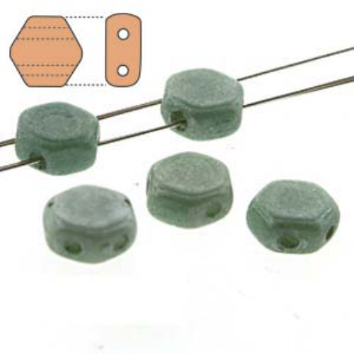 Honeycomb 6mm - HC0603000-14459 - Chalk Green Luster - 30 Bead Strand