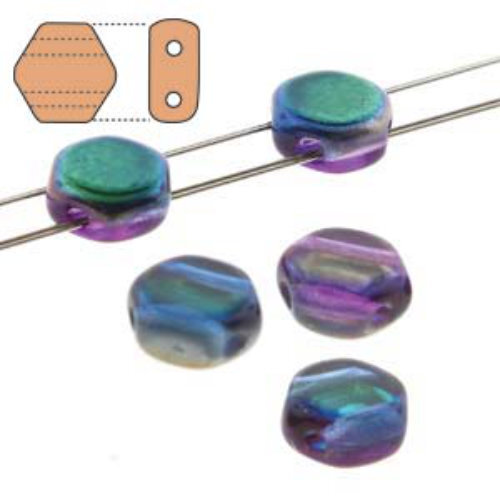 Honeycomb 6mm - HC0600030-95100 - Magic Blue Pink - 30 Bead Strand