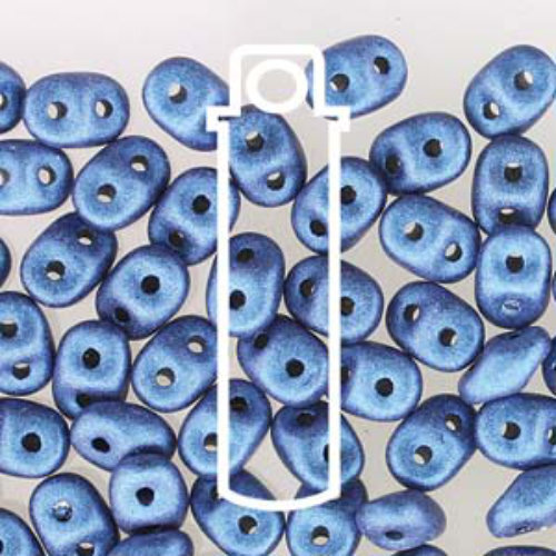 Super Duo 2.5mm x 5mm - DU0523980-79031 - Jet Metallic Suede Blue - 22.5gm Tube