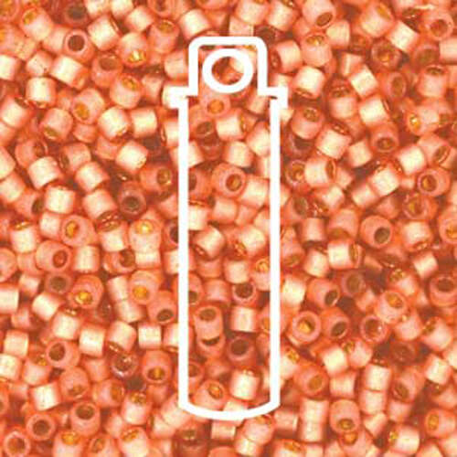 Miyuki 11/0 Delica Bead - DB2172 - Delica Silver Lined Duracoat Semi Frosted Rose Copper - 7.2gm Tube