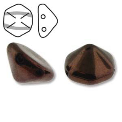 Pyramid Hex 12mm x 7.7mm - Jet Purple Luster - PYH12-23980-14496 - 12 Bead Strand