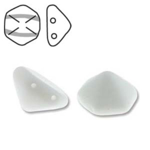 Pyramid Hex 12mm x 7.7mm - Matte Chalk - PYH12-02020-84100 - 12 Bead Strand