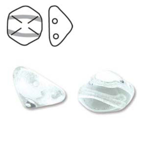 Pyramid Hex 12mm x 7.7mm - Crystal - PYH12-00030 - 12 Bead Strand