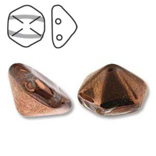 Pyramid Hex 12mm x 7.7mm - Crystal Capri - PYH12-00030-27101 - 12 Bead Strand