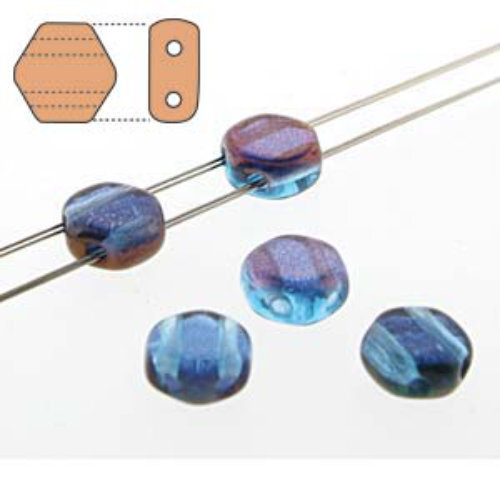Honeycomb 6mm - HC0660020-14215 - Transparent Aqua Bronze Luster - 30 Bead Strand
