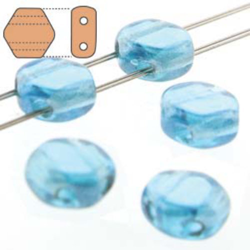 Honeycomb 6mm - HC0660020-14400 - Transparent Aqua Luster - 30 Bead Strand