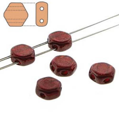 Honeycomb 6mm - HC0690080-15726 - Ruby Red Wine - 30 Bead Strand