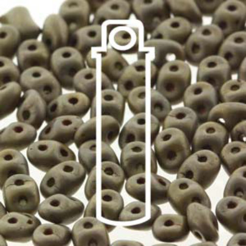 Super Duo 2.5mm x 5mm - DU0553420-85695 - Opaque Green Senegal Brown Purple - 22.5gm Tube