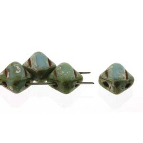 Silky 6mm - Blue Turquoise Picasso - SQ206-63030-43400 - 40 Bead Strand