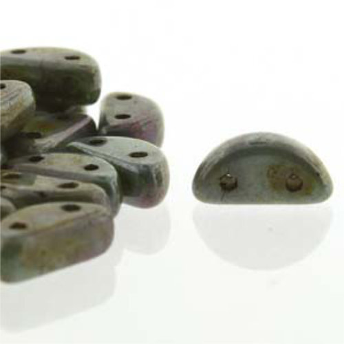 Half Moon 8mm x 4mm - Chalk Travertine Blue - HMN84-WH65431 - 50 Bead Strand