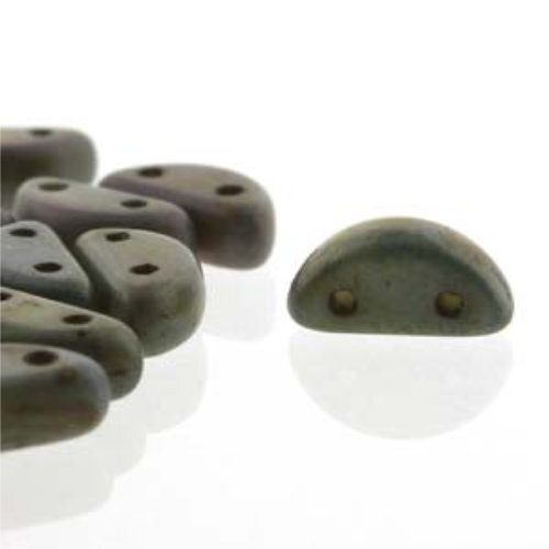 Half Moon 8mm x 4mm - Matte Chalk Travertine Blue - HMN84-WHM65431 - 50 Bead Strand