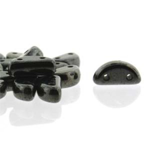 Half Moon 8mm x 4mm - Jet Hematite - HMN84-J14400 - 50 Bead Strand