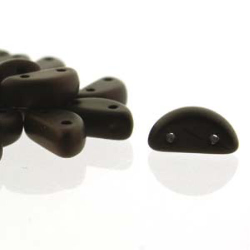 Half Moon 8mm x 4mm - Matte Jet Vega - HMN84-JM15726 - 50 Bead Strand