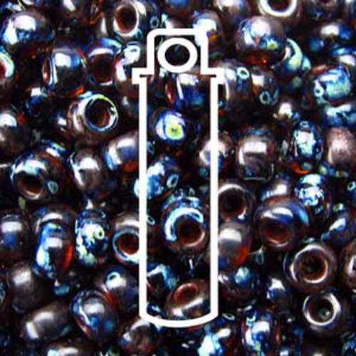 Miyuki 11/0 Rocaille Bead - 11-94502 - Transparent Dark Amber Picasso - 23gm Tube