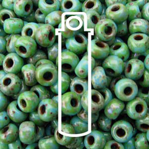 Miyuki 11/0 Rocaille Bead - 11-94514 - Matte Opaque Seafoam Green Picasso - 23gm Tube