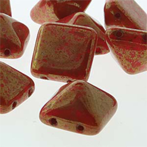 Pyramid Stud 12mm - Coral Luminous Pecan - PYR1293400-15495 - 12 Bead Strand