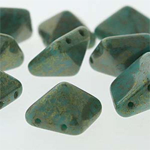 Pyramid Stud 12mm - Turquoise Luminous Pink - PYR1263120-15495 - 12 Bead Strand