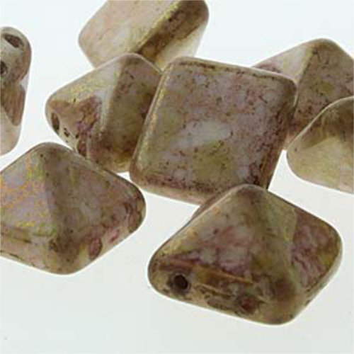 Pyramid Stud 12mm - Chalk Senegal Brown - PYR1202010-15695 - 12 Bead Strand