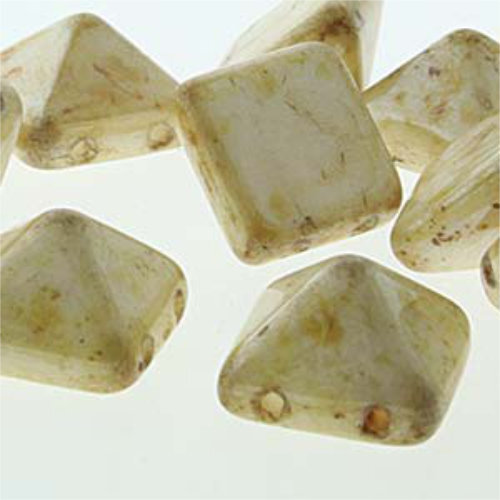 Pyramid Stud 12mm - Chalk Honey Drizzle - PYR1202010-65401 - 12 Bead Strand