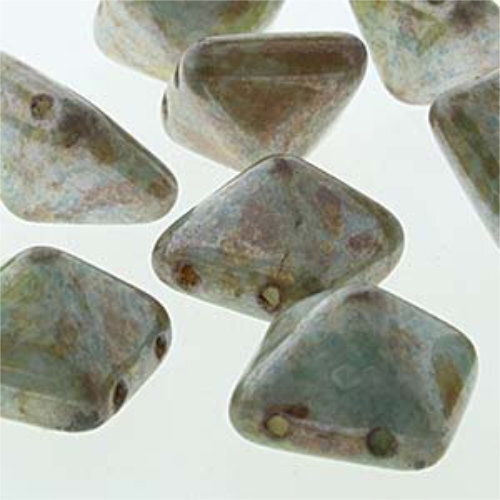 Pyramid Stud 12mm - Chalk Picasso - PYR1202010-15657 - 12 Bead Strand