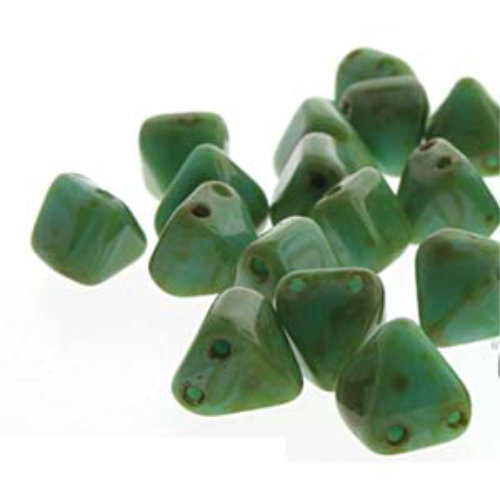 Pyramid Stud 6mm - Turquoise Picasso - PYR0663120-86800 - 25 Bead Strand