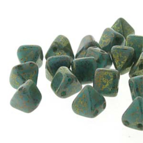 Pyramid Stud 6mm - Turquoise Luminous Pink - PYR0663120-15495 - 25 Bead Strand