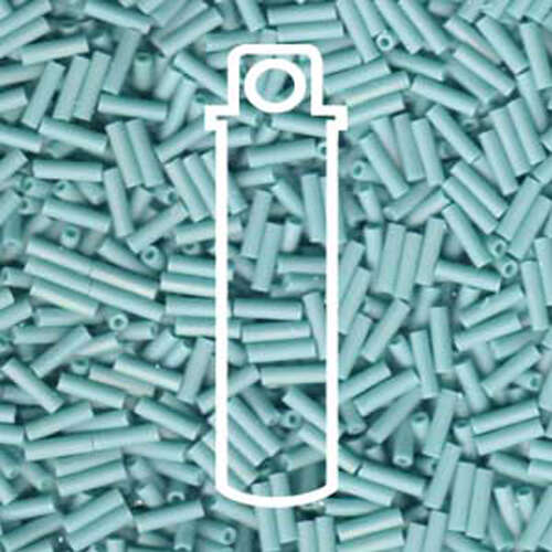 Miyuki 6mm Bugle Bead - BGL2-9412FR - Matte Opaque Turquoise Green AB - 17gm Tube
