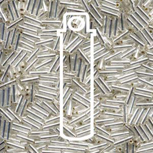Miyuki 6mm Bugle Bead - BGL2-9061 - Silver Lined Crystal - 17gm Tube