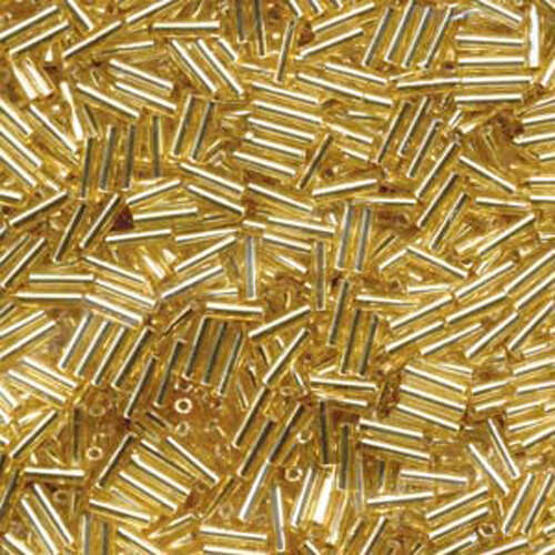 Miyuki 6mm Bugle Bead - BGL2-9062 - Silver Lined Gold - 17gm Tube
