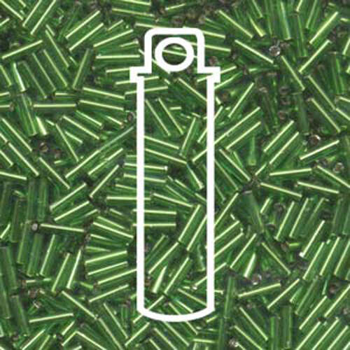Miyuki 6mm Bugle Bead - BGL2-9065 - Silver Lined Green - 17gm Tube