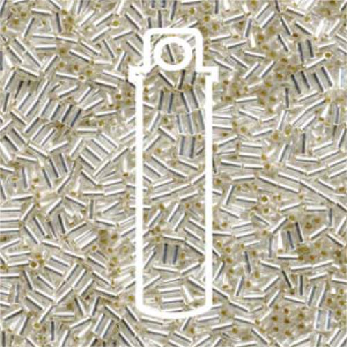 Miyuki 3mm Bugle Bead - BGL1-9001 - Silver Lined Clear - 19.5gm Tube