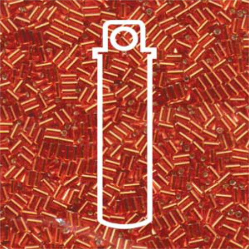 Miyuki 3mm Bugle Bead - BGL1-9043 - Silver Lined Red - 19.5gm Tube