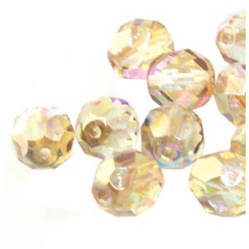 6mm Fire Polish Beads - Crystal Brown Rainbow 00030-98532 - 25 Bead Strand
