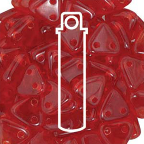 CzechMates 6mm Triangle Beads - 2 Hole - Siam Ruby - TRI06-90080 - 9gm Tube