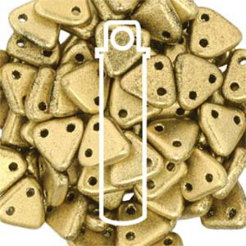 CzechMates 6mm Triangle Beads - 2 Hole - Bronze Pale Gold - TRI06-00030-01710 - 9gm Tube