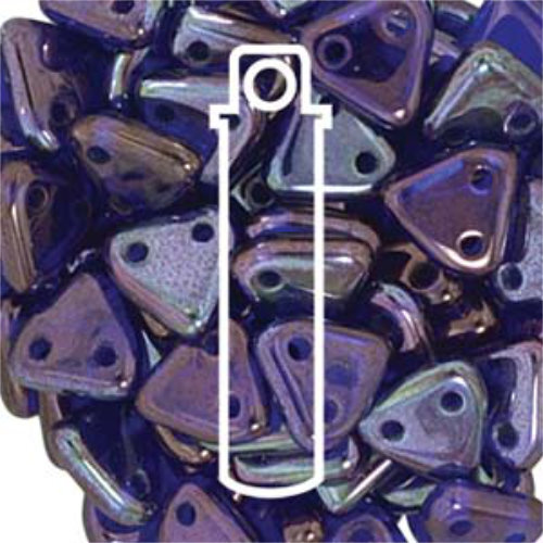 CzechMates 6mm Triangle Beads - 2 Hole - Cobalt Vega - TRI06-30090-15726 - 9gm Tube