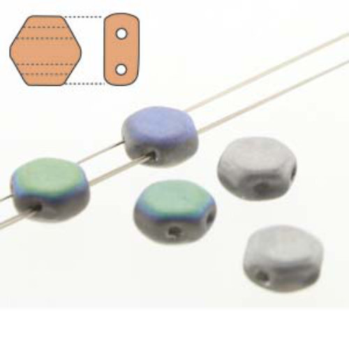 Honeycomb 6mm - HC0600030-98853 - Matte Glittery Silver - 30 Bead Strand