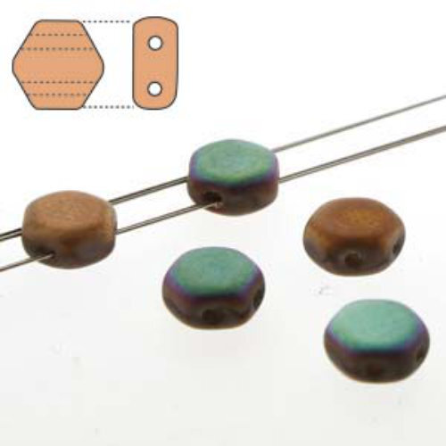 Honeycomb 6mm - HC0600030-98856 - Matte Glittery Bronze - 30 Bead Strand