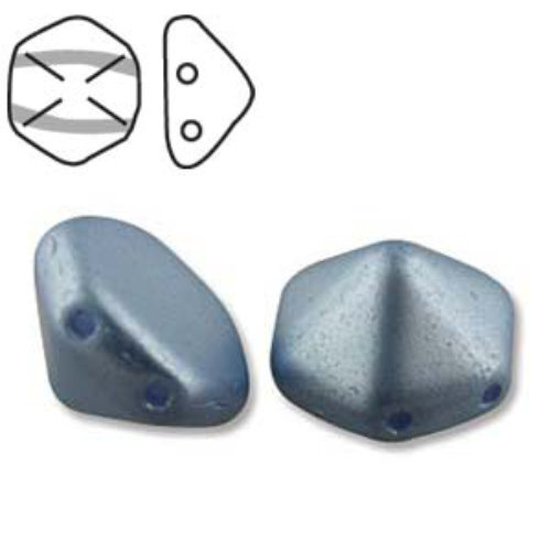 Pyramid Hex 12mm x 7.7mm - Pastel Light Sapphire - PYH12-25014 - 12 Bead Strand