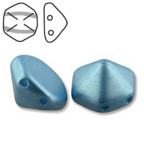 Pyramid Hex 12mm x 7.7mm - Pastel Turquoise - PYH12-25020 - 12 Bead Strand