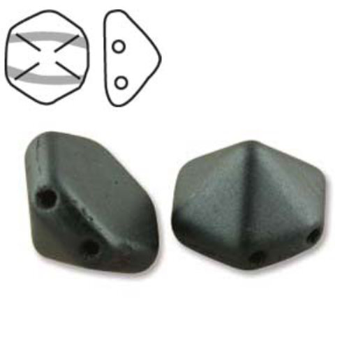 Pyramid Hex 12mm x 7.7mm - Pastel Hematite - PYH12-25037 - 12 Bead Strand